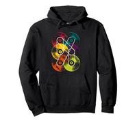 Colorful Vinyl Record Geometry Art | Abstract Music Pullover Hoodie