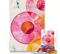 Colorful Vinyl Records Jigsaw Puzzle for Teenagers 1000 Pieces Mental Boost, Clean Cut, Fun Challenge, Birthday Present (38x26cm)