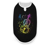 Colorful Violin Music Notes Dog And Cat Clothes Pet Summer Sleeveless T Shirt Basic Vest M