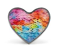 Colorful Wall Button Pin Heart Shape Alloy Lapel Pins Badges Novelty Funny Enamel Pins Personalized Pinback Button Badges Cute Heart Brooche for Jackets Bags