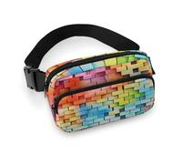 Colorful Wall Fanny Pack for Women Men Waist Bag Belt Bag Adjustable Casual Bag for Travel Sports Hiking, white, 7.9x5.1inches
