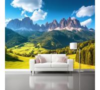 Colorful Wallpaper Mural, Nature Mountain Ranges Forests Fields Wall Mural Hd Printing Water Proof, Non-Woven Print Photo Wallpaper for Bedroom Living Room Decor - 400 x 280 cm (W x H)