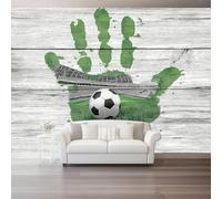 Colorful Wallpaper - Watercolor Wood Grain Football Handprint Wall Mural - Wall Murals for Office Living Room Bedroom Sofa TV Background Mural - Photo Wallpaper & Home Decor Art - 200 x 140 cm (W x H)