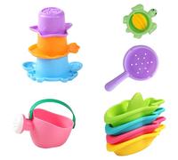 Colorful Water Play 10 Piece Toddler Sand Tools Beach Pool Sensory Learning Activity Travel Friendly Water Play Set