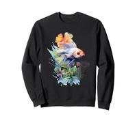 Colorful Watercolor Betta Fish Tropical Aquatic Art Sweatshirt