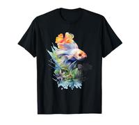 Colorful Watercolor Betta Fish Tropical Aquatic Art T-Shirt