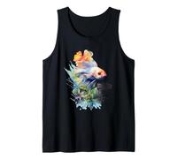 Colorful Watercolor Betta Fish Tropical Aquatic Art Tank Top