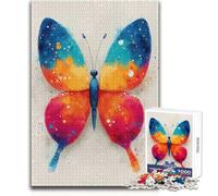 Colorful Watercolor Butterfly Art 1000 Piece Jigsaws for Teenagers Logical Thinking Development Game Great Gift for Meaningful Moments Size 38x26cm
