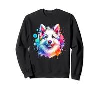 Colorful Watercolor Cute White German Shepherd Dog Sweatshirt