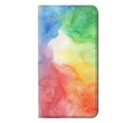 Colorful Watercolor PU Leather Flip Case Cover For Motorola Moto E6 Plus, Moto E6s