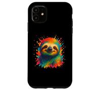 Colorful Watercolor Sloth Art Case for iPhone 11