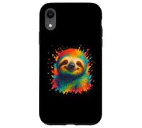 Colorful Watercolor Sloth Art Case for iPhone XR