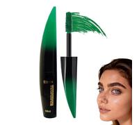 Colorful Waterproof Mascara, Waterproof Long Lasting Mascara, Intense Black Volume Mascara for Sensitive Eyes, Voluminous Lengthening Mascara for Natural and Thickening False Lash Effect (Green)
