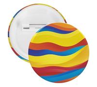 Colorful Waves Badge Metal Round Pins, Lightweight Brooch for Backpack, Fashion Button Pins Badge for Shirts, Jackets, Shawl Coat, Unisex, 5PCS, Tinplate, metal round pins