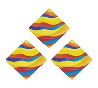 Colorful Waves Car Air Freshener, 3 Pcs Rhombus Hanging Air Freshener Cards, Long Lasting Fragrance Scented Cards for Car, Home, Office White-style