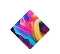 Colorful waves Car Air Fresheners Cards 4 Pcs Long Lasting Car Fresheners Gifts for Men Women Auto Aromatherapy Tablets Hanging Scented Card Rearview Mirror Pendant - Lavender Scent