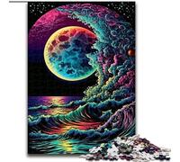 Colorful Waves Jigsaws Puzzles 1000 Pieces for Adults Gifts, Educational Family Game Suitable for Desktop Decoration (26x38cm)