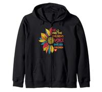 Colorful We Are The Children's Voice Save Our Children Zip Hoodie