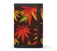 Colorful Weeds Slim Men's Wallets with 8 Card Holders Minimalist Trifold Travel Purse