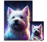 Colorful West Highland Terrier Jigsaw Puzzles for Adults 1000 Piece Difficult Puzzles for Adults Ideal for Lover, Perfect Christmas, New Year, Valentine's Gift 50x75CM/19.68x29.52inch