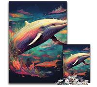Colorful Whale 1000 Piece Jigsaw Jigsaw Puzzles for Adults Brain-Challenging DIY Decorative Game, Family Interactive Toy 26X38CM/10.23x14.96inch