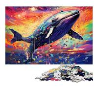 Colorful Whale 1000 Piece Jigsaw Puzzle Impossible Jigsaw Puzzles for Adults Ideal for Teenagers & Collectors, Travel Gift, Family Activity 50x75CM/19.68x29.52inch