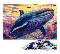 Colorful Whale 1000 Piece Jigsaw Puzzles for Adults Impossible Jigsaw Puzzles for Adults Ideal And Home Decor 26X38CM/10.23x14.96inch