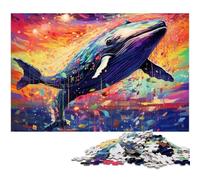 Colorful Whale 1000 Pieces Puzzle Gifts Impossible Jigsaw Puzzles for Adults Challenging Brain Teaser for Teenagers, Family Fun Interactive Game 26X38CM/10.23x14.96inch