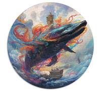 Colorful Whale Jigsaw Puzzles for Adults 1000 Piece Round Puzzles for 1000 Piece Skill Level Beginner, Great for Birthday (67.5x67.5cm)