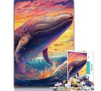 Colorful Whale Jigsaw Puzzles for Teenagers 1000 Piece Puzzle,Fun Games Every Piece Is Unique - Challenging Family Fun Game 38x26cm