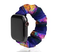 Colorful White House Washington Fashion Scrunchie Watch Strap Compatible with IWatch Series 1 2 3 4 5 6 Elastic Replacement Band