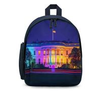 Colorful White House Washington Funny Laptop Backpack Cute Rucksack Casual Travel Daypack Lightweight Bookbag Gift for Men Women