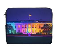 Colorful White House Washington Funny Laptop Sleeve Case with Double Zipper Trendy Protective Computer Cover 10-17 Inch