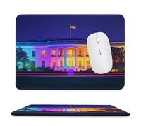 Colorful White House Washington Large Gaming Mouse Mat Soft Non-Slip Laptop Mousepad Portable Square Desk Pad for Office Home Work