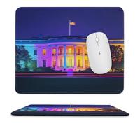 Colorful White House Washington Large Gaming Mouse Mat Soft Non-Slip Laptop Mousepad Portable Square Desk Pad for Office Home Work