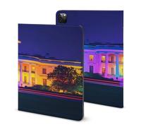 Colorful White House Washington Printed Tablet Cases Compatible with iPad Series Pencil Holder Slim Trifold Stand Protective Cover