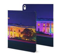 Colorful White House Washington Printed Tablet Cases Compatible with iPad Series Pencil Holder Slim Trifold Stand Protective Cover