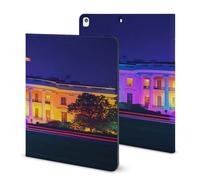 Colorful White House Washington Printed Tablet Cases Compatible with iPad Series Pencil Holder Slim Trifold Stand Protective Cover