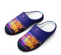 Colorful White House Washington Women's Cotton Slippers Winter Indoor Outdoor House Shoes Gift for Travel Bedroom Hotel 9-10(40-41)