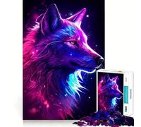 Colorful White Wolf Adult Jigsaw Puzzle1000 Pieces Brain Think, Sharp Detail, Real Challenge, Home Accent (38x52cm)