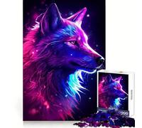 Colorful White Wolf Jigsaw Puzzles 1000 Pieces for Adults Brain Exercise, Decompress, Family Game, Home Art (38x26cm)
