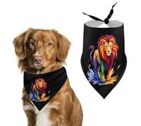 Colorful Wild Lion Dog Bandana Adjustable Pet Scarf Bib Cute Triangle Handkerchief for Dogs Cats Gifts