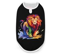 Colorful Wild Lion Dog Shirts Pullover Pet Vest T-shirts for Small Medium Dogs & Cats