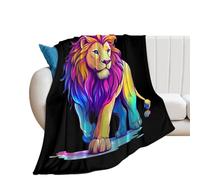 Colorful Wild Lion Flannel Throw Blankets Soft Warm Couch Blanket for Bed Chairs 30"*40"（76 * 100cm）