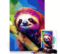 Colorful Wild Pop Sloth Adults Puzzles 1000 Piece Jigsaws Brain Calisthen, DIY Fun, Pattern Assemble, Art Display (50x75cm)