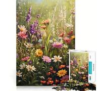 Colorful Wildflower Meadow Jigsaw for Teenagers 1000 Pieces Brain Power, Clean Cut, Fun Challenge, (38x52cm)