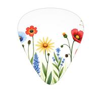 Colorful Wildflowers Floral Guitar Picks Gift Set - 12 Smooth Durable Plectrums For Acoustic, Electric & Bass Guitar, Perfect Present For Guitar Lovers & Musicians