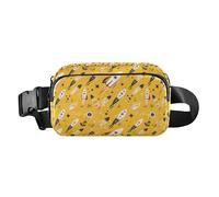 Colorful Wildflowers Pattern Multipurpose Fanny Pack Waist Bag with Adjustable Strap for Travel Gym Work, Cartoon Space Pattern Rockets, One Size