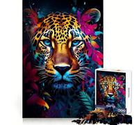 Colorful Wildlife Leopard Jigsaw Puzzles for Adults1000 Pieces Focus Boost, Bright Print, Family Fun, Wall Accent (50x75cm)