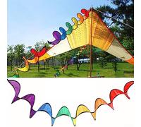 Colorful Windmill Hanging Flag, 1.6m Foldable Rainbow Spiral Windmill Wind Spinner Camping Tent Garden Yard Decoration